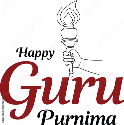 Happy Guru Purnima festival celebration with a hand holding torch  cultural and religious significance
