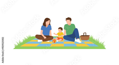 happy family having picnic outdoors