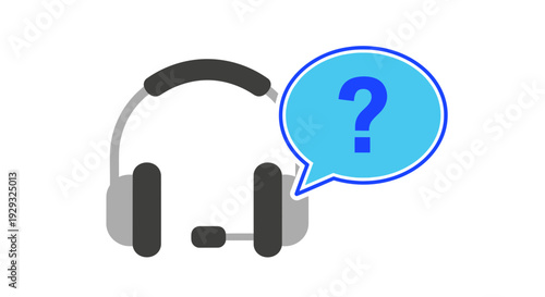Headset with question mark