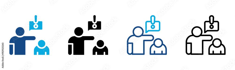 Fototapeta premium Insults Icon Multiple Style Vector Illustration
