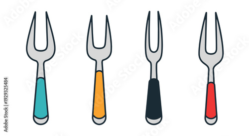 Seafood Fork Line minimal bold color