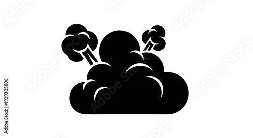 Black Cloud with Smoke Emitting.