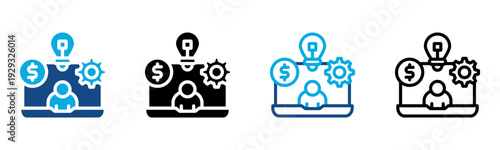 Business Model Icon Multiple Style Vector Illustration