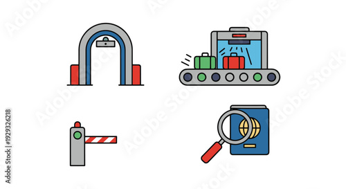 Security Checkpoint minimal abstract design illustration