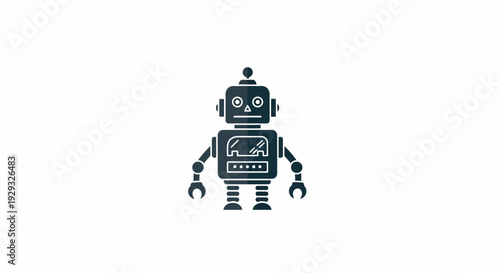 Robot with wrench hands standing.