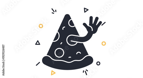 Black Party Hat with Hand.