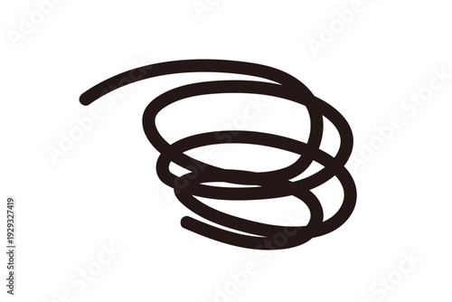 くるくる手描き線風アイコン　落書き風ベクター