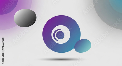 Abstract geometric design with circles and gradients, modern artistic composition.