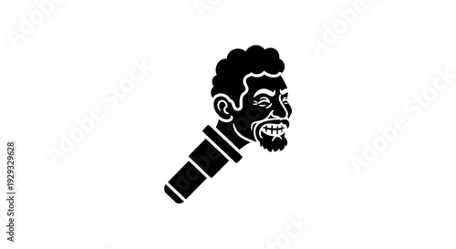 Black and white gorilla head logo.
