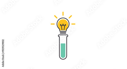 Light Bulb Idea in Test Tube - Innovation and Science Concept