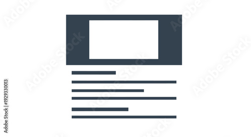 Abstract Minimalist Icon of Web Page or Document with Text Lines