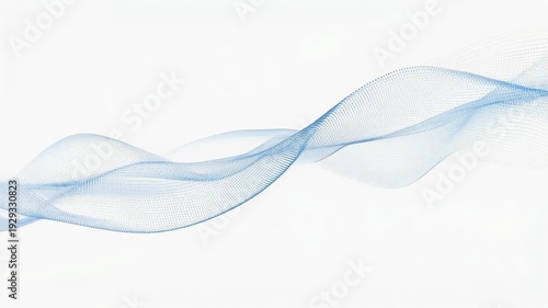 Abstract blue wave flow with dots and light background for modern technology and digital design