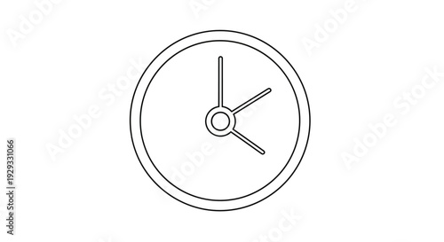 Minimalist Clock Face Icon - Simple Time Illustration