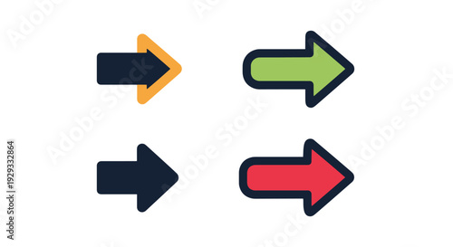Solid Right Arrow creative tone color illustration