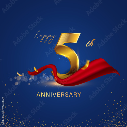 5th Anniversary Celebration Template – Luxury Gold Corporate Design
