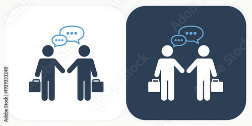 Business people shaking hands talking