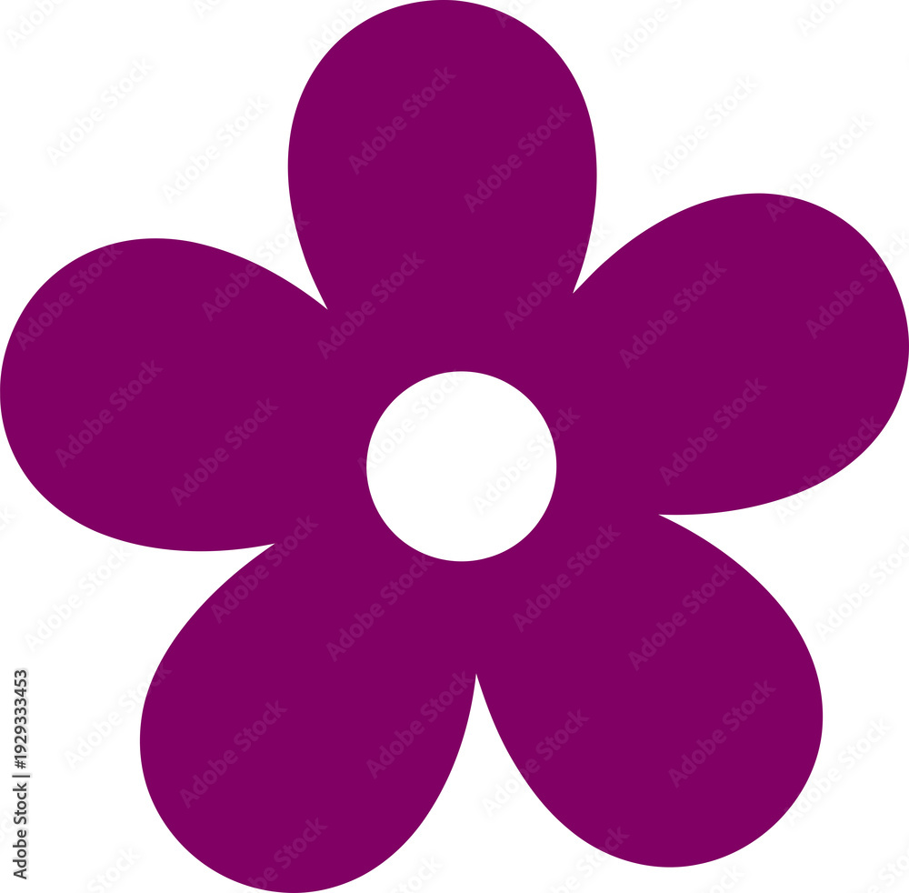 Fototapeta premium Simple Purple Five Petal Flower Icon