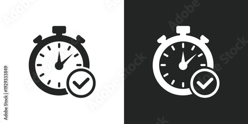 Stopwatch and check mark icons