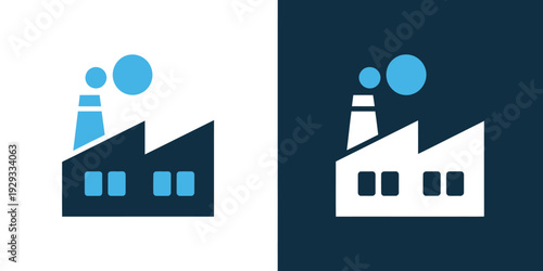 Factory building with smoke coming out