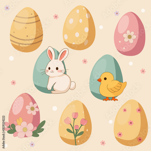 Easter egg sticker illustration