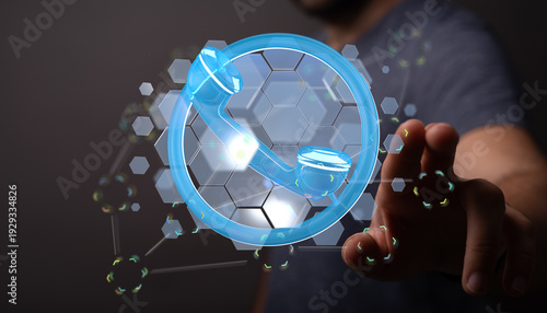 Person interacting with a g...