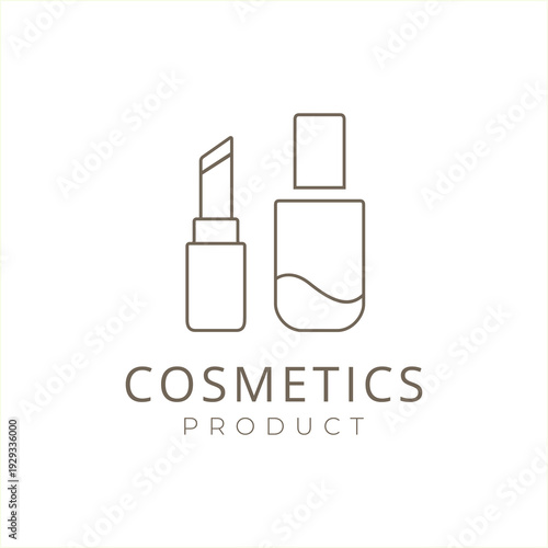 Cosmetics brand symbol minimalist logo design vector