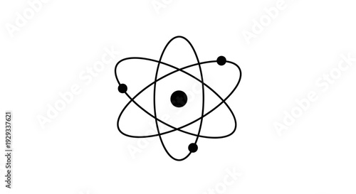Atomic Model Illustration: Nucleus and Orbiting Electrons