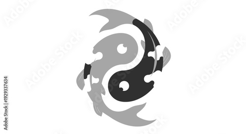 Yin Yang Koi Fish Symbol - Balance and Harmony