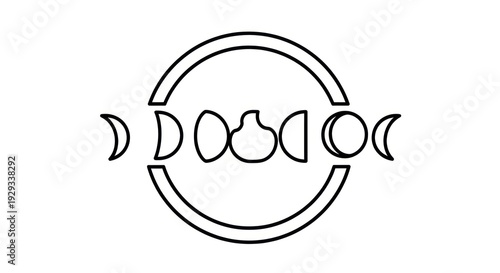 Phases of the Moon Illustration.
