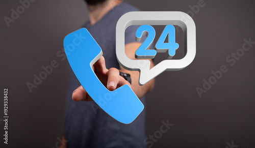 Concept of 24/7 customer su...