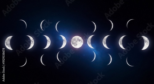 Total Solar Eclipse Phases Sequence.