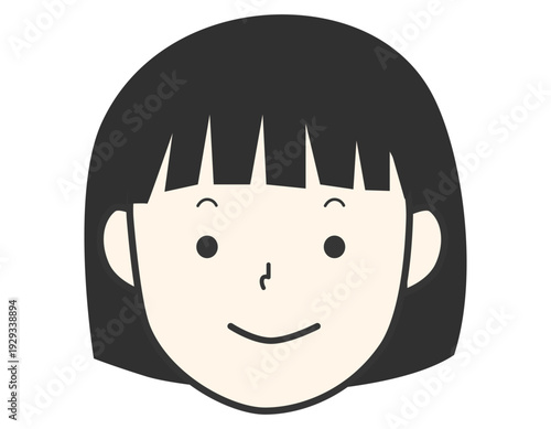 ボブヘアーの可愛い女の子　前髪あり