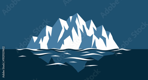 Iceberg floating in ocean water