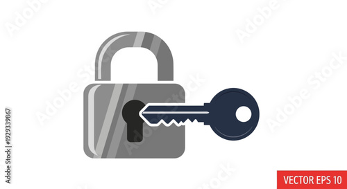 padlock with key, security symbol