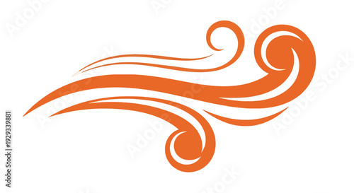 orange swirling abstract wind wave