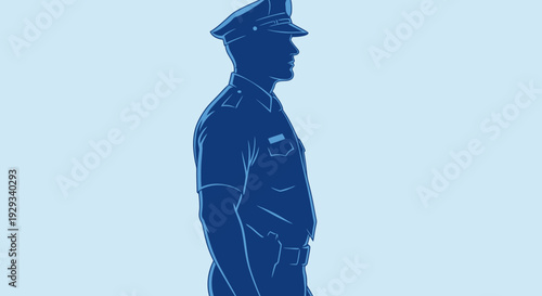 Police officer silhouette standing