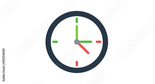 Modern Clock Icon with Minimalist Design on White Background
