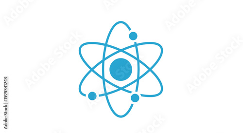 Blue Atom Symbol Icon