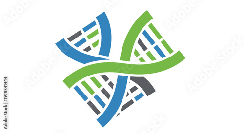 Abstract DNA Helix Logo Concept, Biotechnology Science and Genetics Symbol