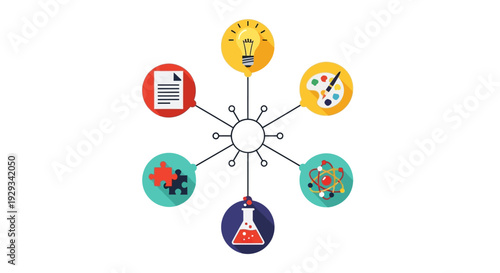 Innovation and Creativity Concept: Ideas, Science, Art, Puzzle, Document