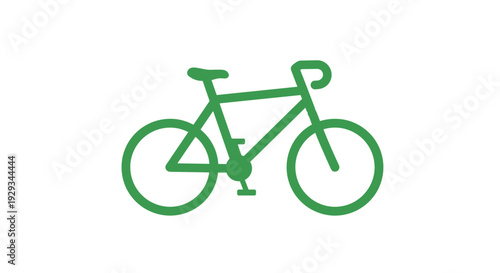green road bicycle minimalist flat icon in simple vector style