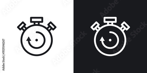 Fasting time icon set in black and white stroke lines
