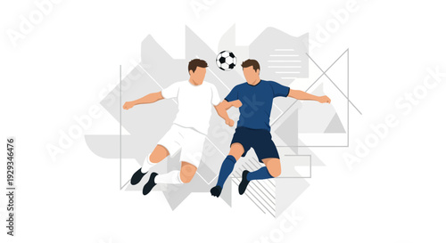 Two Soccer Players Competing for Ball.