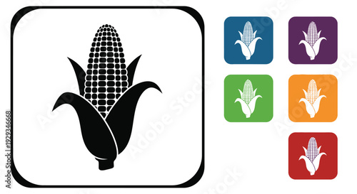 The corn on the cob icon displays agricultural harvest food.