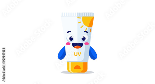 Cartoon Toothpaste Tube Character Smiling Friendly.