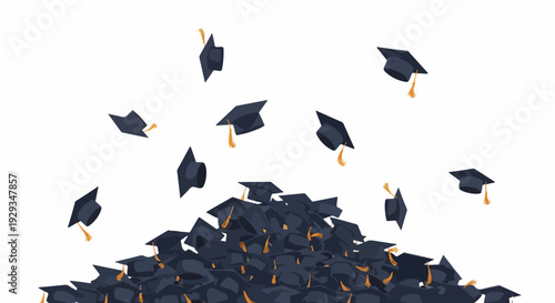 Graduation Caps Tossed in Celebration