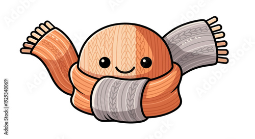 Cartoon Wooden Character with Smiling Face.