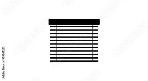 window blinds icon in black silhouette style simple home interior design element