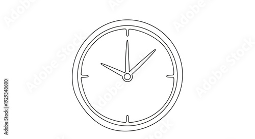 Minimalist Clock Outline Icon Vector Art