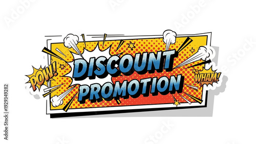 Eye-catching pop art style graphic illustration for a special discount promotion, ideal for marketing sales and limited-time offers